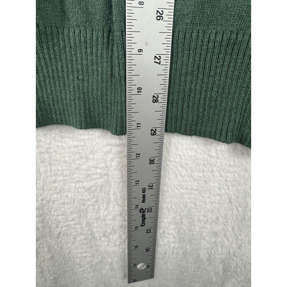 Hawker Rye Sweater Mens Large Green Cotton Cashmere Crew Neck Pullover - Picture 4 of 6